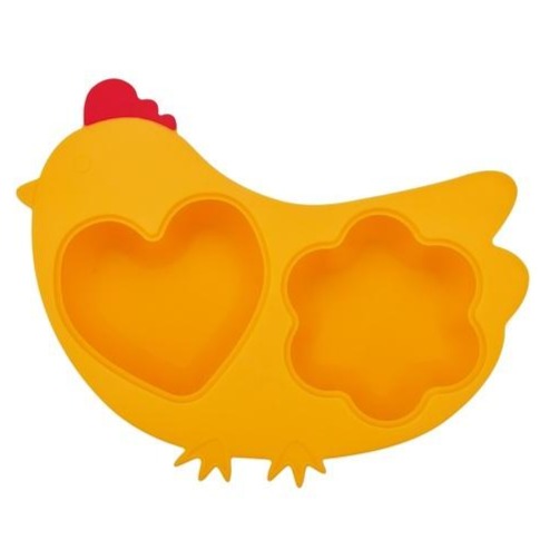 Innobaby Silicone Suction Divided Plate Chicken/Yellow –