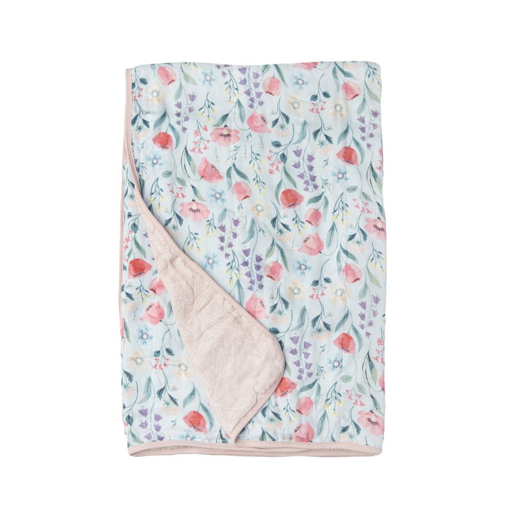 Loulou Lollipop Muslin Quilt Blanket - Bluebell