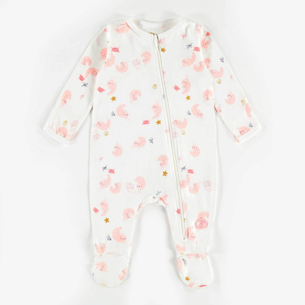 Souris Mini Pattern Pyjamas White Pink Shrimp S21L3007L-18