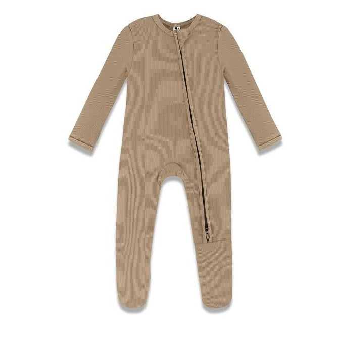 Earth Baby Bamboo Ribbed Footie - Clay