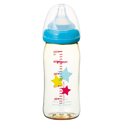 Pigeon Decorated Plastic Bottle With Silicone Nipple - Stars M From 3 Months 240ml 00344