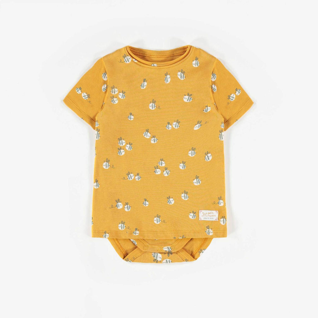 Souris Mini Organic Patterned Bodysuit T-Shirt - Yellow S21L3303L-89