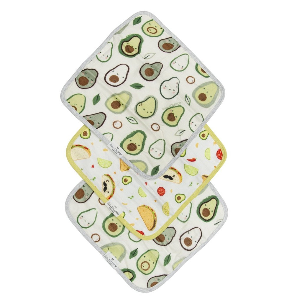 Loulou Lollipop Washcloth 3pk - Avocado