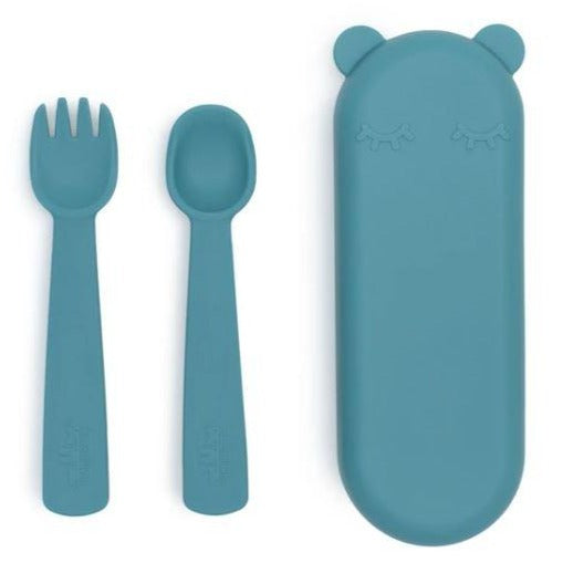 We Might Be Tiny Feedie Fork & Spoon Set Blue Dusk TIFF04