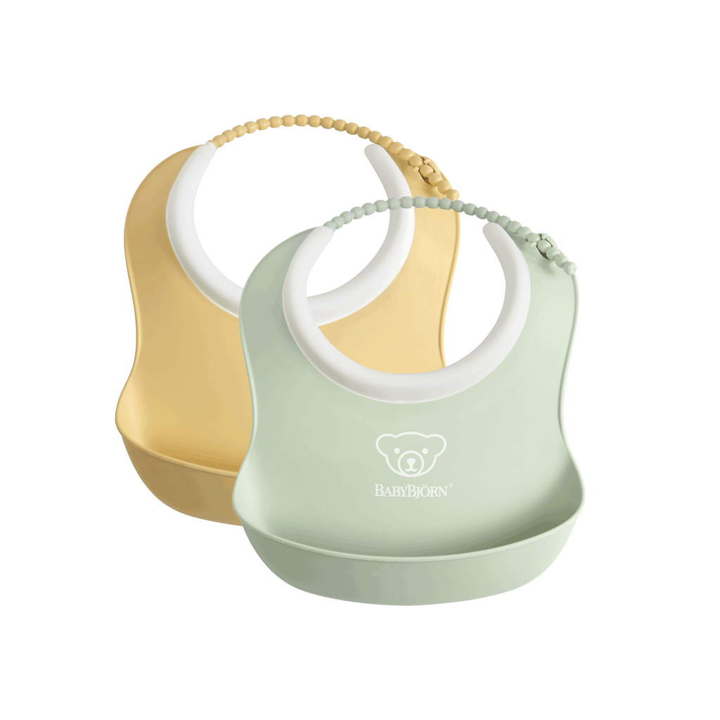 Babybjorn Small Baby Bib Powder 2pk - Yellow/Green