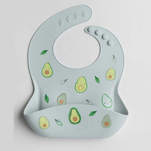 Loulou Lollipop Silicone Bib Printed - Avocado