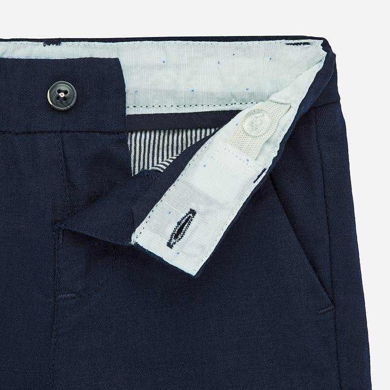Mayoral Long Sleeved Shirt with Mandarin Collar and Shorts - Navy Blue 1294