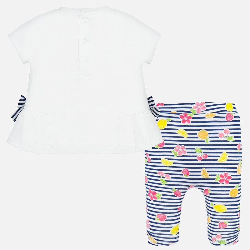 Mayoral Baby Patterned T-shirt and Leggings Set Blanco