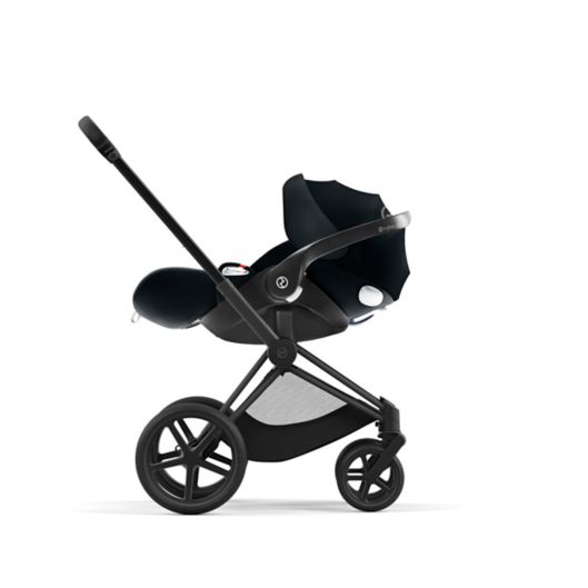 Cybex Priam 4 Stroller - Matte Black Frame with Deep Black Seat + Carry Cot Bundle