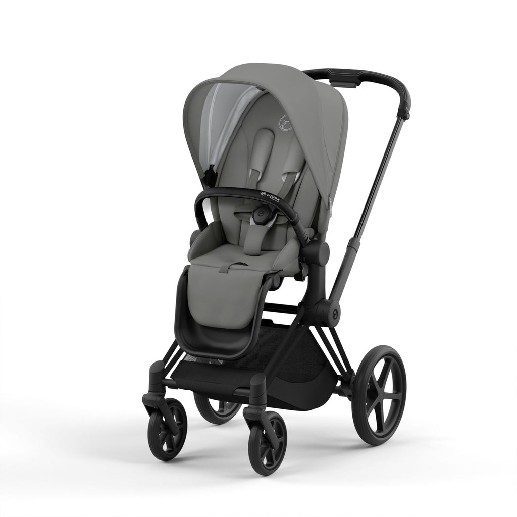 Cybex Priam4 Stroller - Matte Black Frame with Soho Grey Seat (ONE BOX)