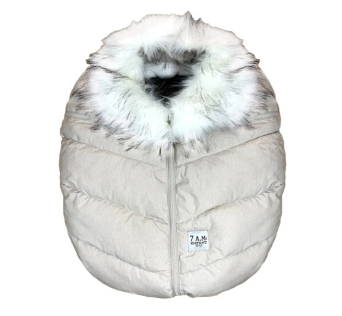 7am Enfant Tundra Cocoon - Heather Beige White Fur