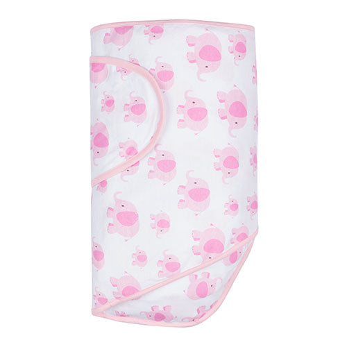 Miraclebaby Blanket Pink Elephants with Pink Trim
