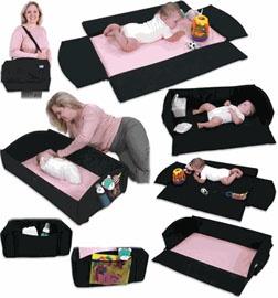 Leachco Nap 'N Pack 4-in-1 Anywhere Travel Bed-Black and Pink