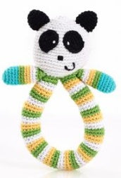 Babylonia Pebble Soft Handmade Rattle - Panda