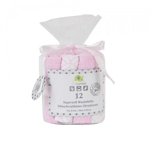 Kidiway 12pk Super Soft Washcloths - Pink
