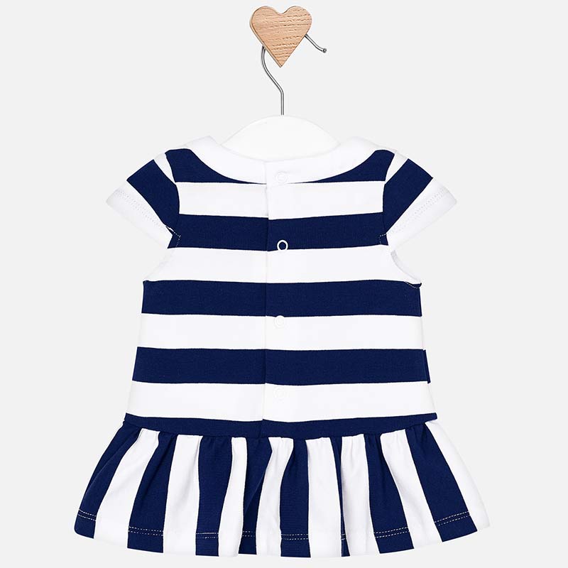 Mayoral Knit Dress Stripes Navy 1814