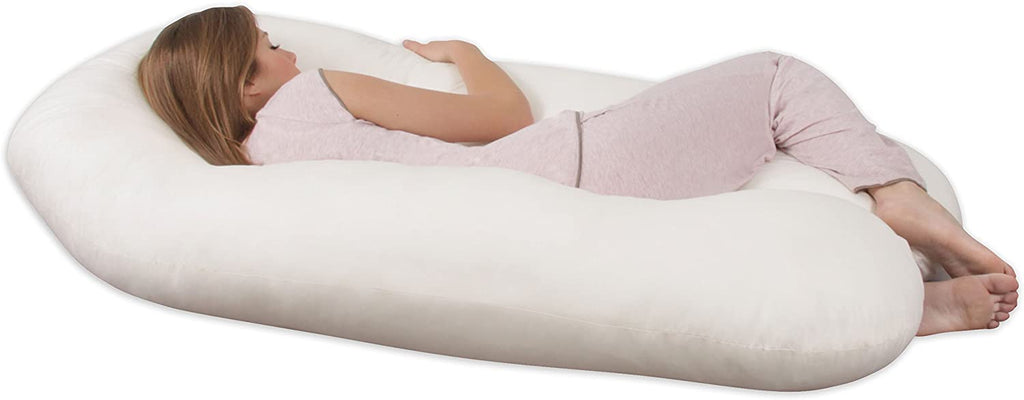 Leachco Back N Belly Chic Contoured Body Pillow-Ivory