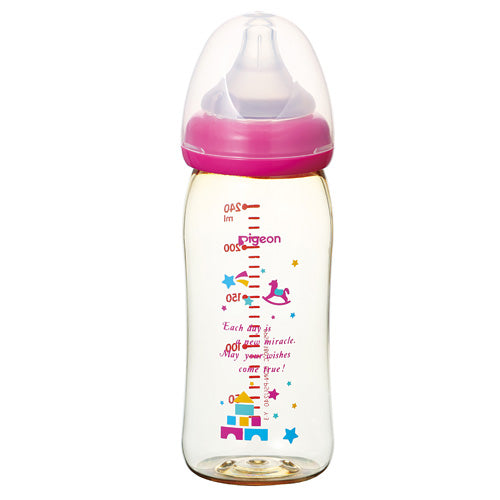 Pigeon Plastic Bottle With Silicone Nipple - Toy Box M From 3 Months 240ml 00346