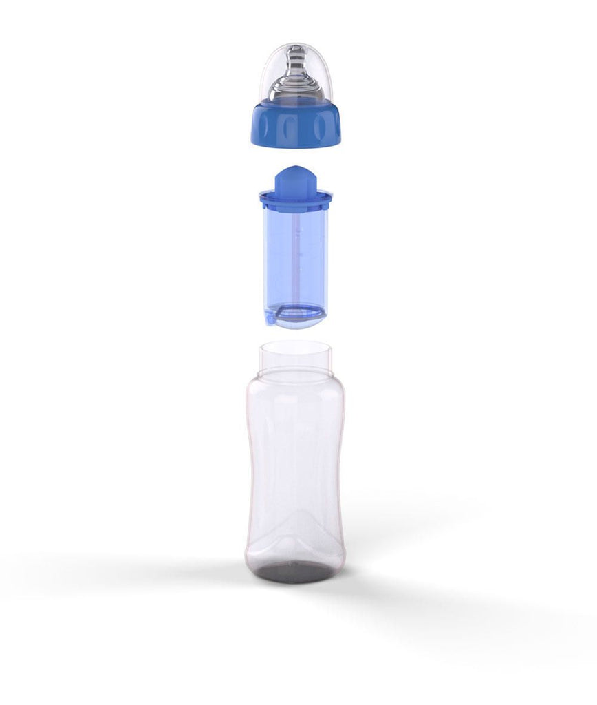 QuickMix Formula Bottles with Pod-Blue - 3pc