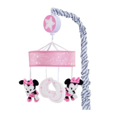 Lambs & Ivy Disney Baby Minnie Mouse Pink/Gray Musical Crib Mobile 820018