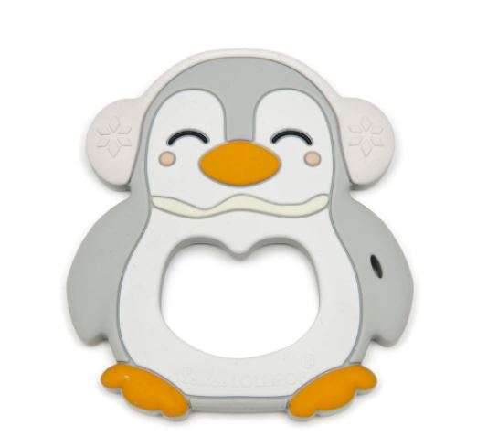 Loulou Lollipop Silicone Teether Set - Gray Penguin