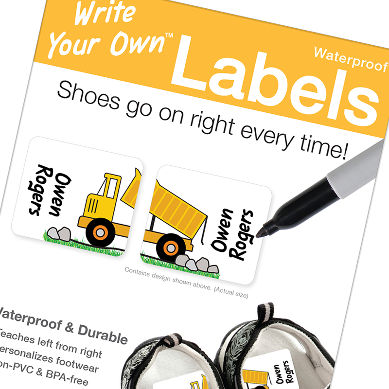 Emily Press Labels Write Your Own Shoe Labels - Dump Truck