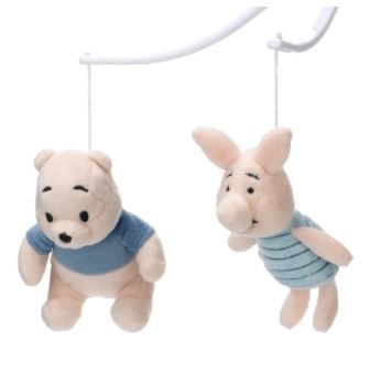 Lambs & Ivy Disney Baby Forever Pooh Gray/Beige Bear Musical Baby Crib Mobile 780018