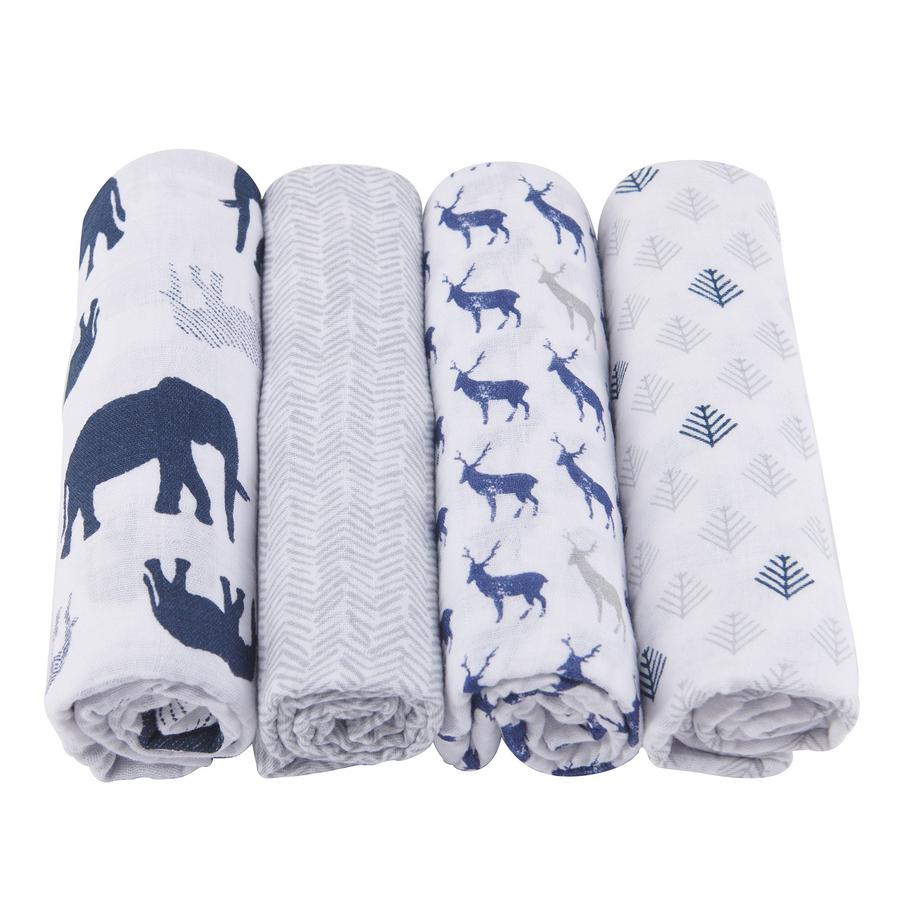 Newcastle Cotton Swaddle - In The Wild 4pk (4456)