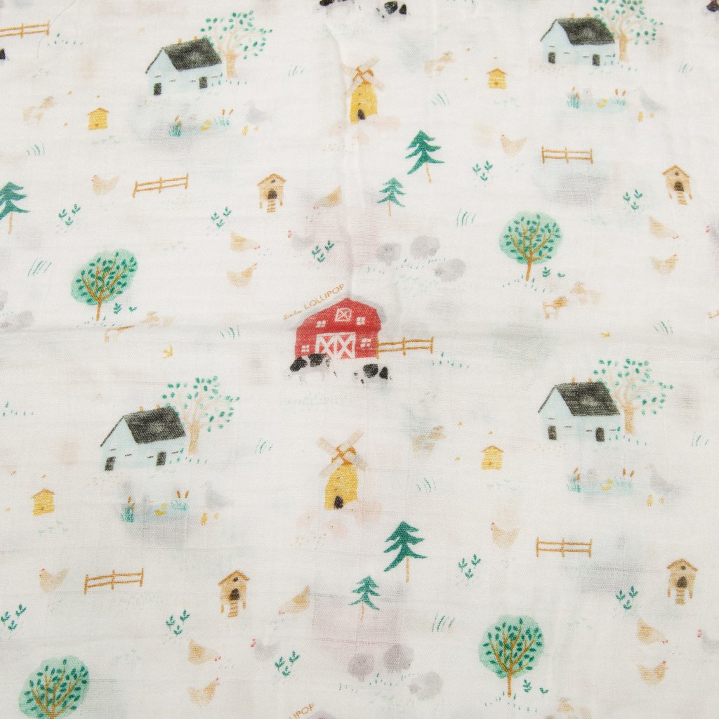Loulou Lollipop Fitted Crib Sheet - Farm Animals