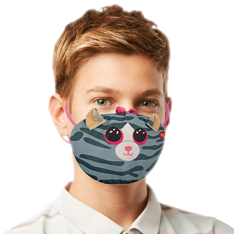 TY Beanie Bee Mask - Kiki Striped Grey Cat