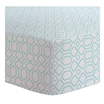 Kushies Fitted Crib Sheet Turquoise Octagon (S330-578)