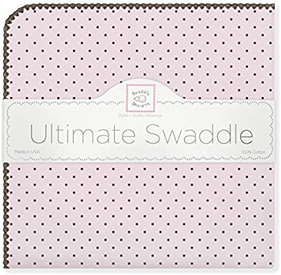 Swaddle Designs Ultimate Swaddle Receiving Blanket - Pastel Pink Polka Dot