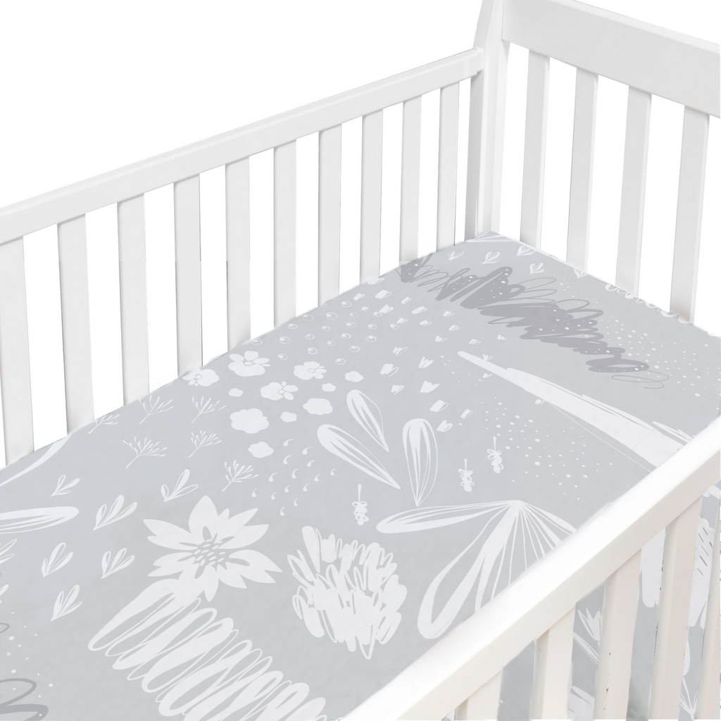 Kushies Crib Percale Dream Crib Sheet - Bunny Grey (S730-211)