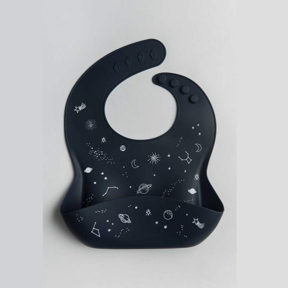 Loulou Lollipop Sillicone Bib - Space