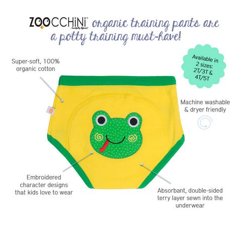 Zoocchini Training Pants Flippy the Frog 3T/4T