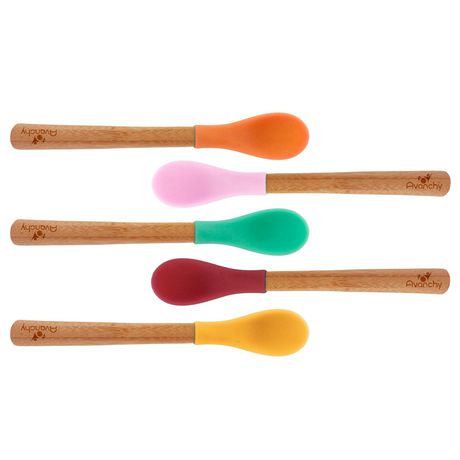 Avanchy Bamboo Silicone Spoon Infant No Blue 5pk