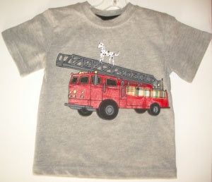 CR SPORTS Infant Boys Fire Engine Plaid Tee - Grey