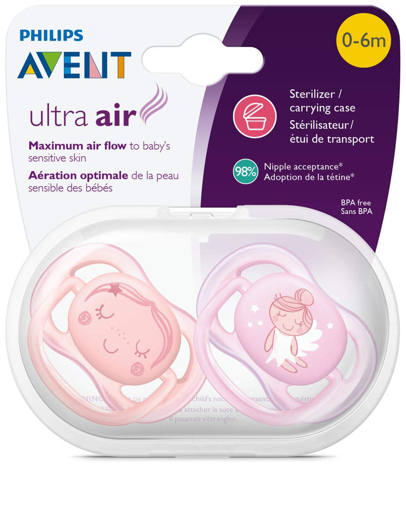 Avent Ultra Air Pacifier Contemporary  0-6m Pink/Peach