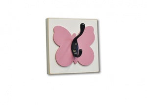 Homeworks Single Hook Collection - Light Pink Butterfly