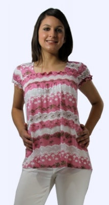 TM Maternity Maternity Top Pink and White Combo