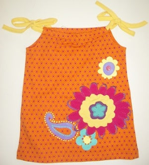 CR KIDS Mini Circle Dot Dress With Tie Straps - Orange