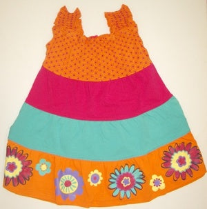 CR KIDS Multi Tier Color Block Dress - Multi 6X