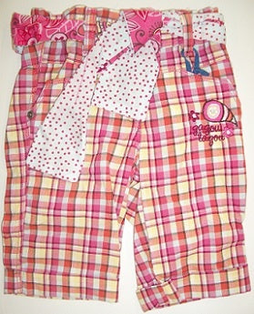 Gagou Tagou Infant Girls Plaid Pants - Pink 9M
