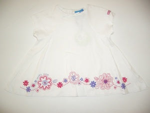 Gagou Tagou Infant Girls Flower Top - White 18M