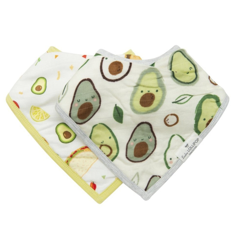 Loulou Lollipop Bandana Bib Set - Avocado