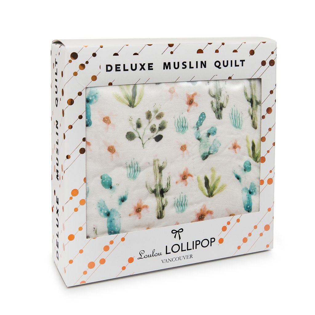 Loulou Lollipop Muslin Quilt Blanket - Cactus Flower