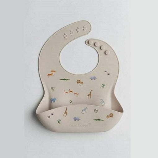 Loulou Lollipop Silicone Bib - Safari