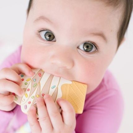 Loulou Lollipop Silicone Teether Single - Chocolate Ice Cream