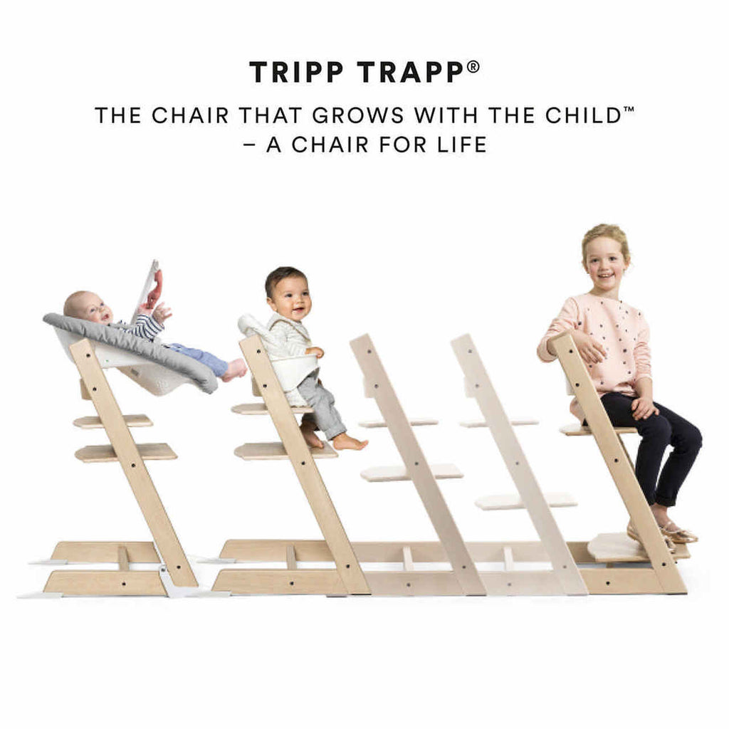 Stokke Tripp Trapp Complete - Hazy Grey with Icon Multicolor Cushion & Tray