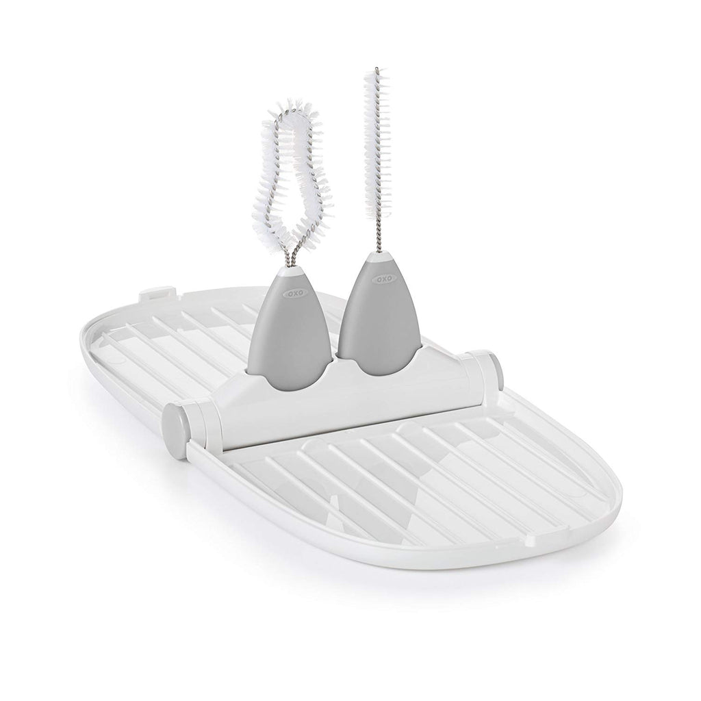 Oxo Breast Pump Parts Drying Rack with Detail Brushes Grey 62123400